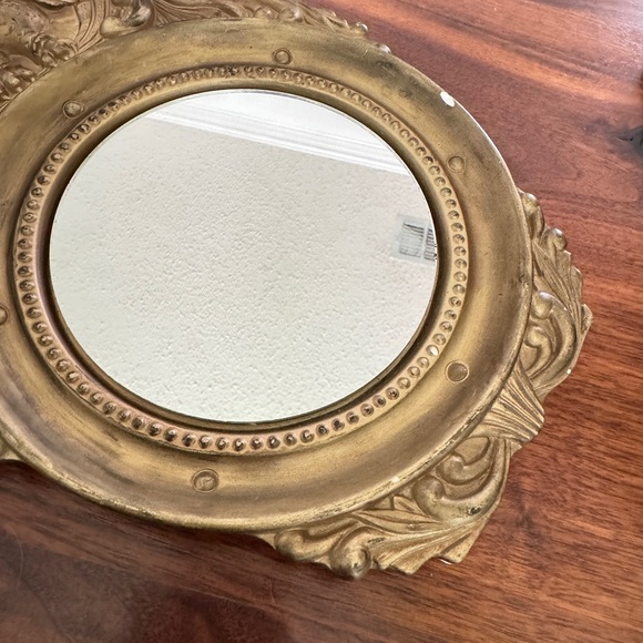 Vintage 1968 Miller Chalkware Eagle Wall hanging Gold Tone Federal Style Mirror - Picture 9 of 11